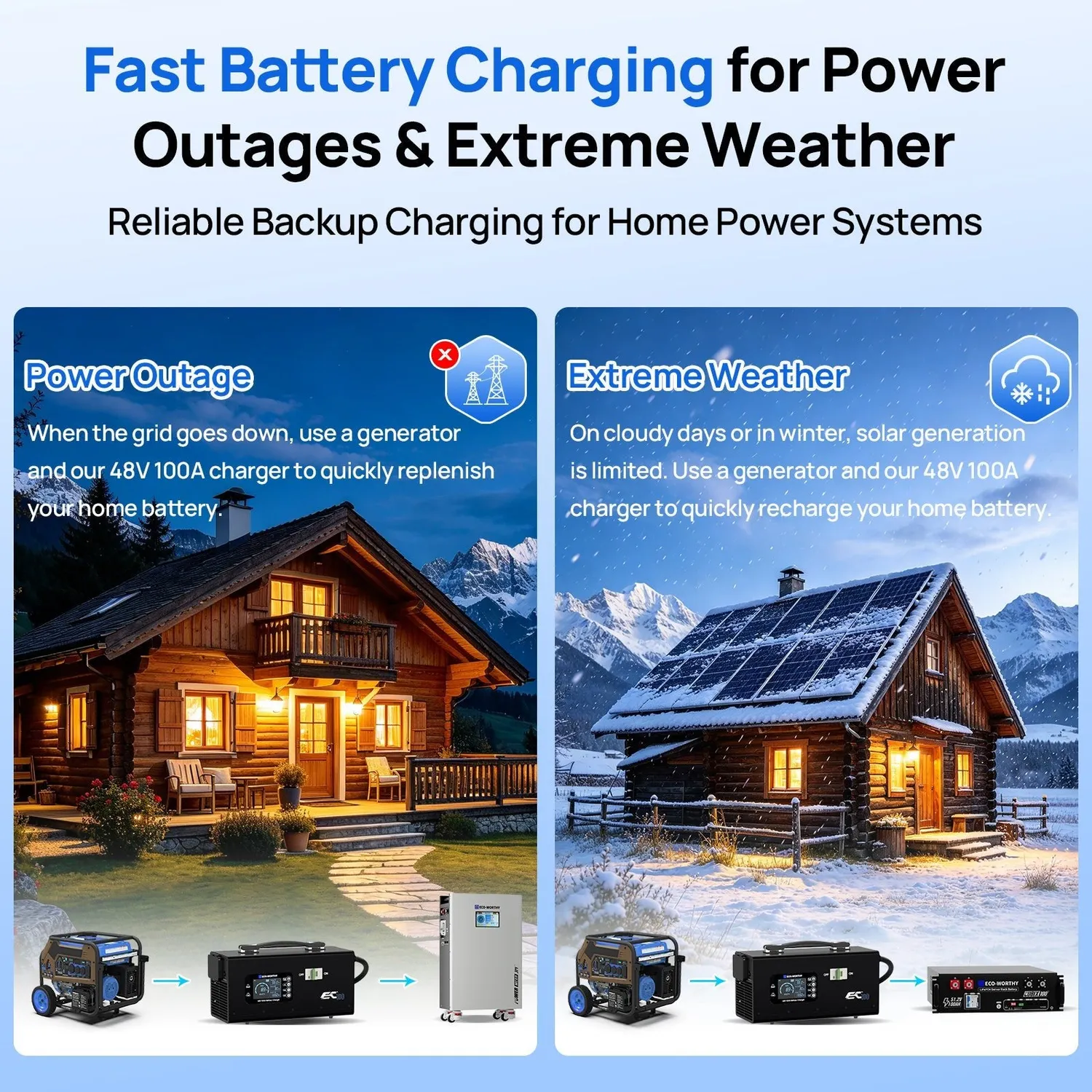 Eco-Worthy EC100 nabíječka baterií 48V
