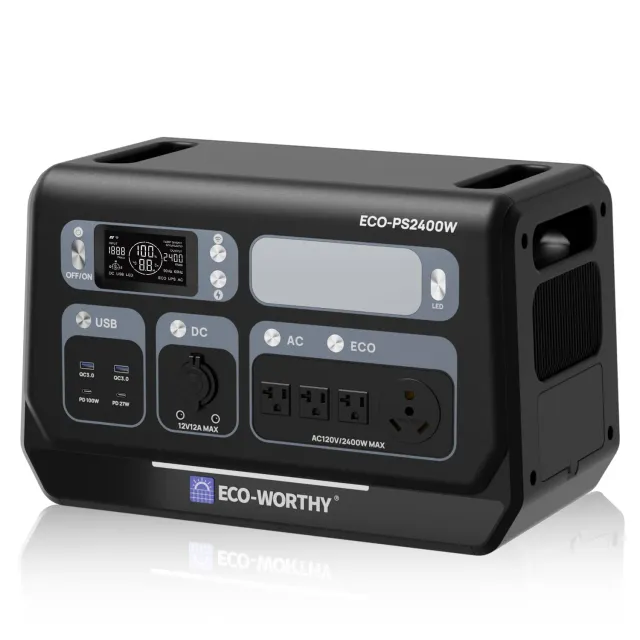 Eco-Worthy PS2400 přenosná bateriová stanice 2048Wh 2400W