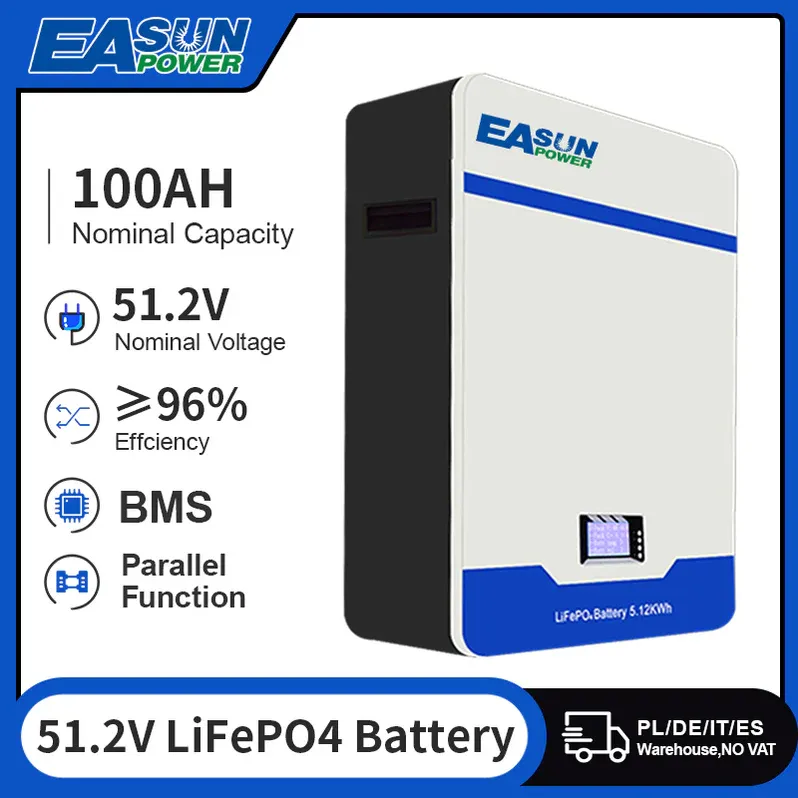 EASUN 5kWh 48V 100Ah LiFePO4 nástěnná baterie