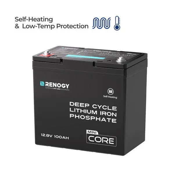 Renogy DuoHeat Tech Core Mini 12V 100Ah LiFePO4 baterie