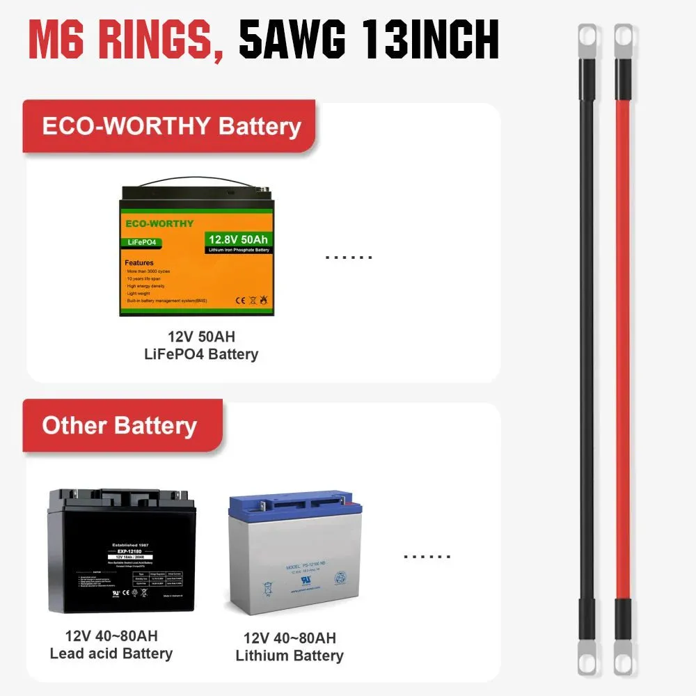Eco-Worthy propojovací kabel baterií M8