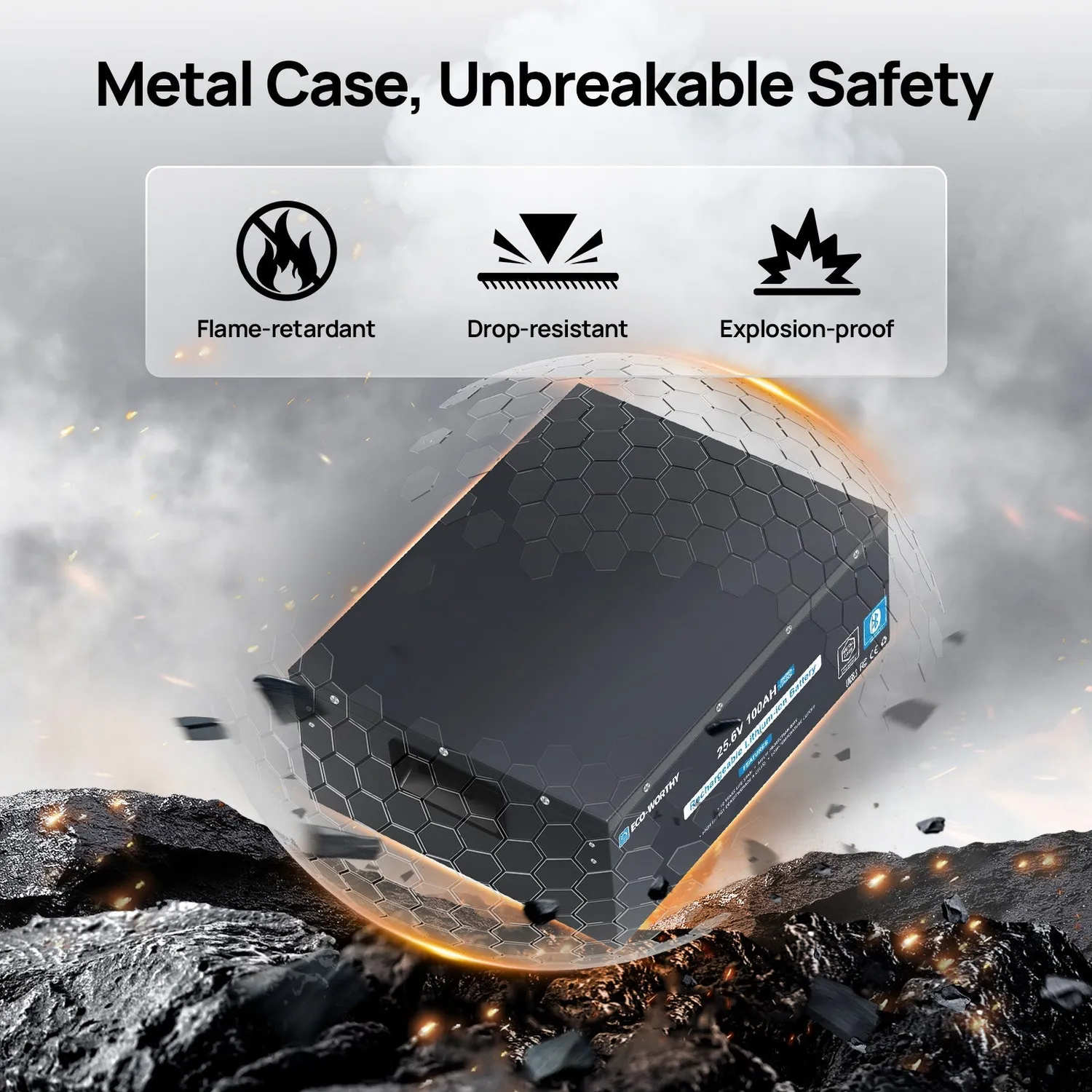 Eco-Worthy 24V 100Ah LiFePO4 baterie s Bluetooth
