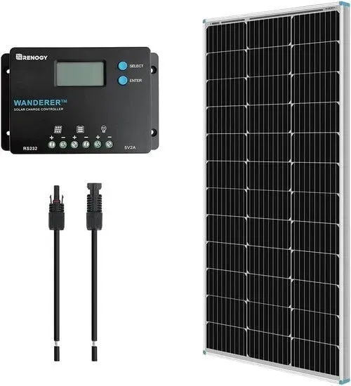 Renogy Wanderer 100W 12V solární sada s regulátorem 10A
