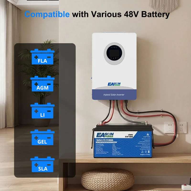 EASUN hybridní střídač 48V s MPPT a WiFi