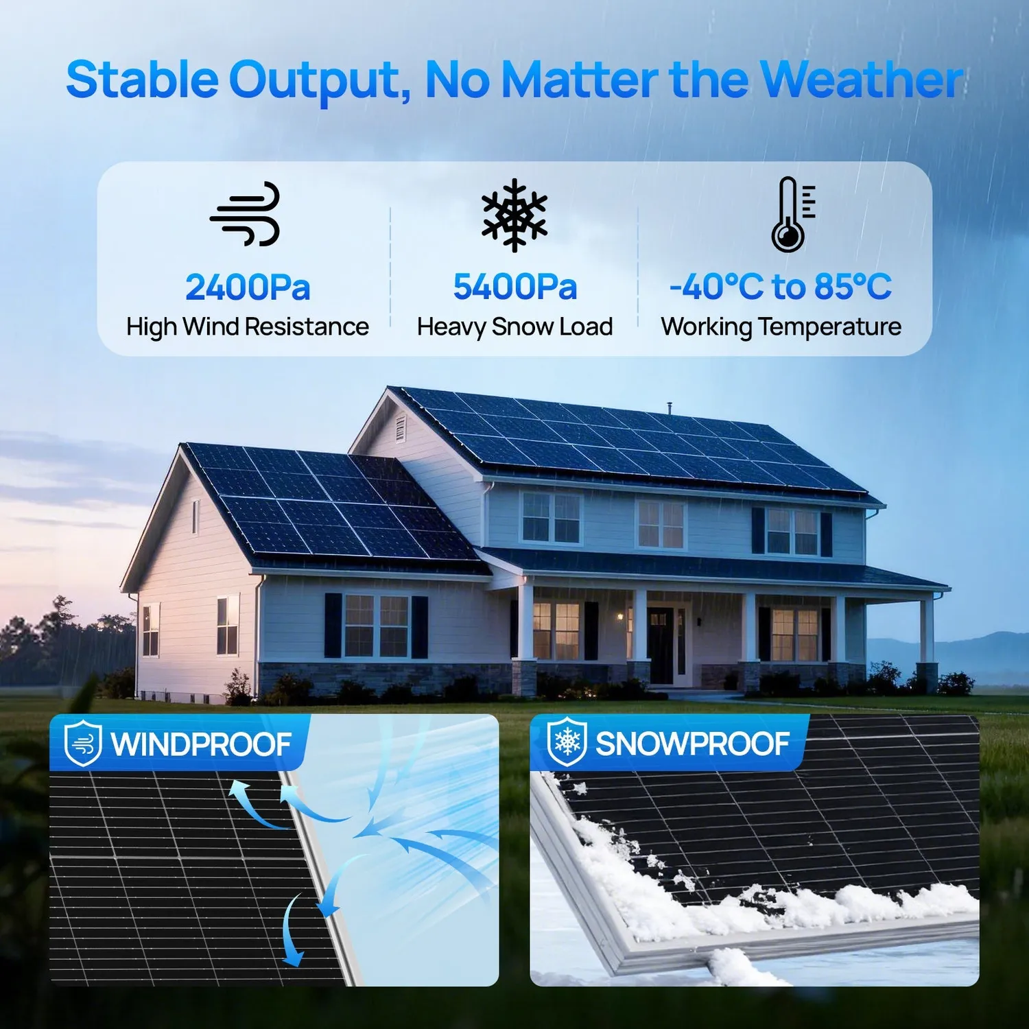 Eco-Worthy 100W 18V monokrystalický solární panel N-Type