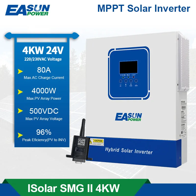 Easun 4kW hybridní solární střídač 100A MPPT WiFi